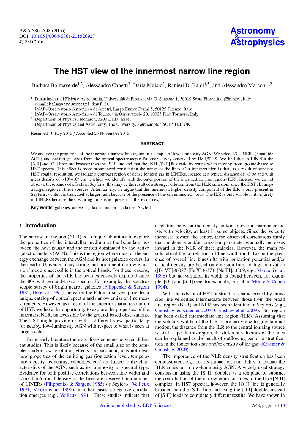 The HST View of the Innermost Narrow Line Region