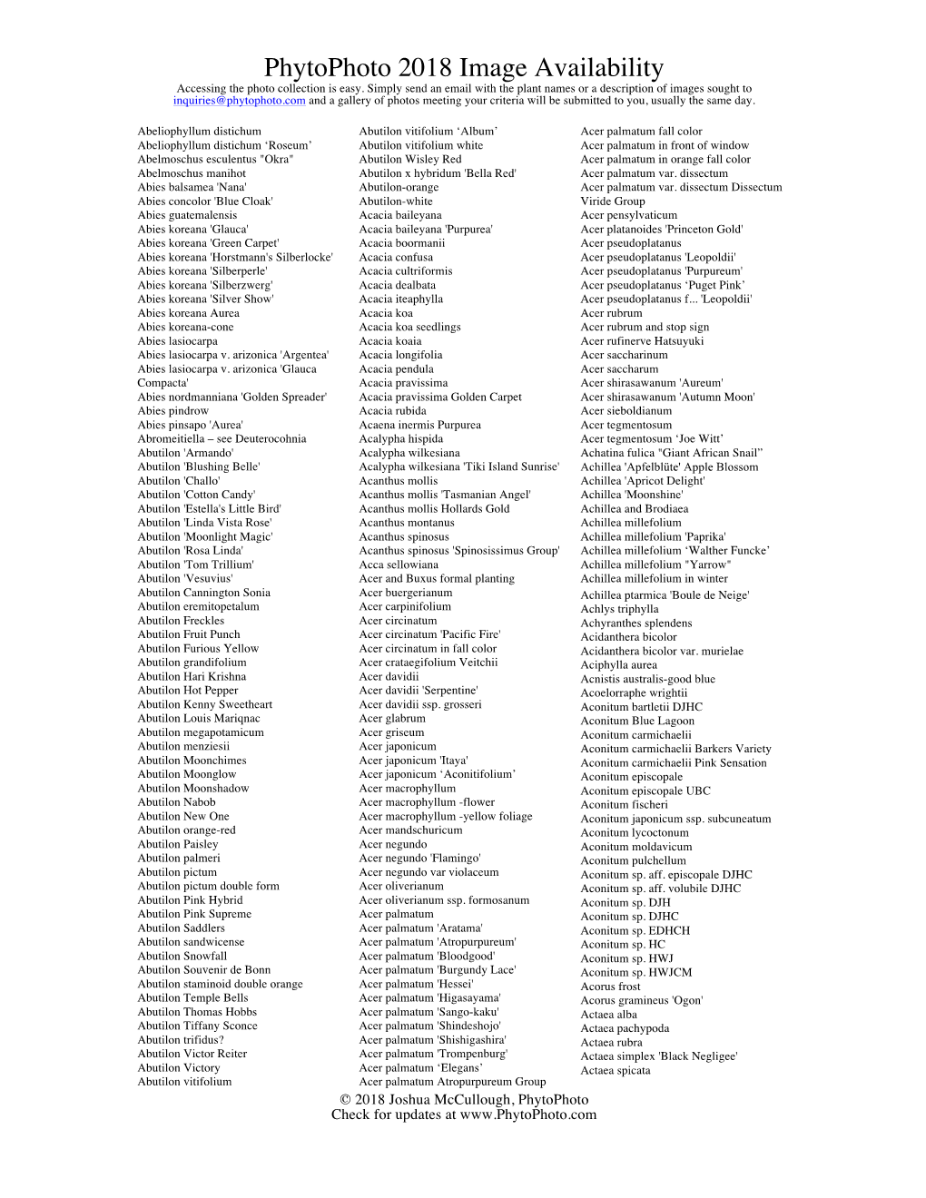 Phytophoto Index 2018