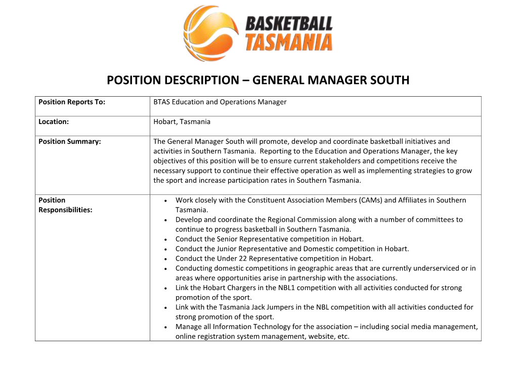 General Manager South