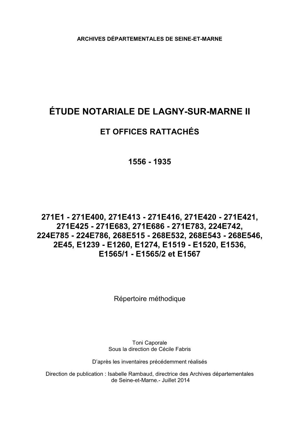 Étude Notariale De Lagny-Sur-Marne II Et Offices Rattachés