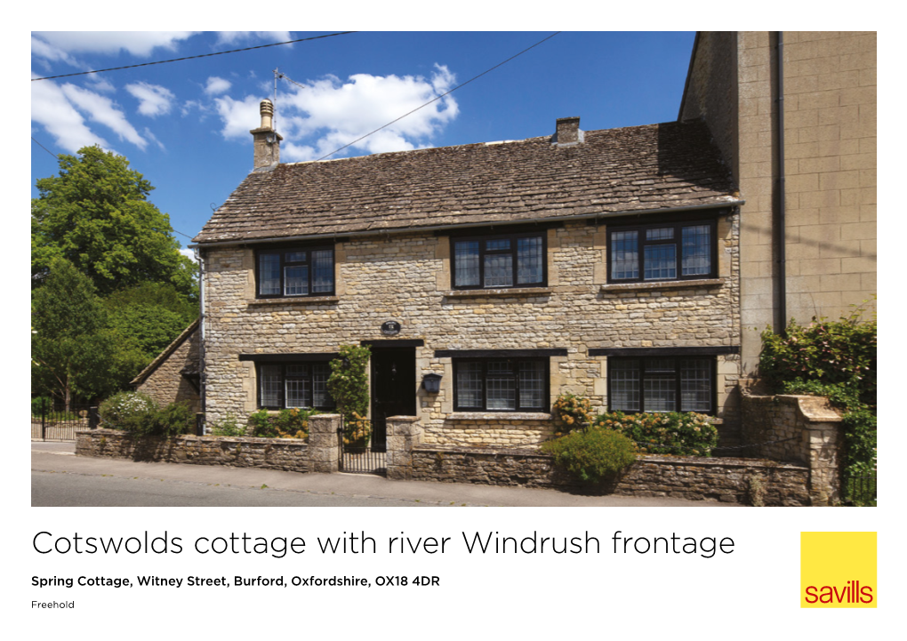 Cotswolds Cottage with River Windrush Frontage
