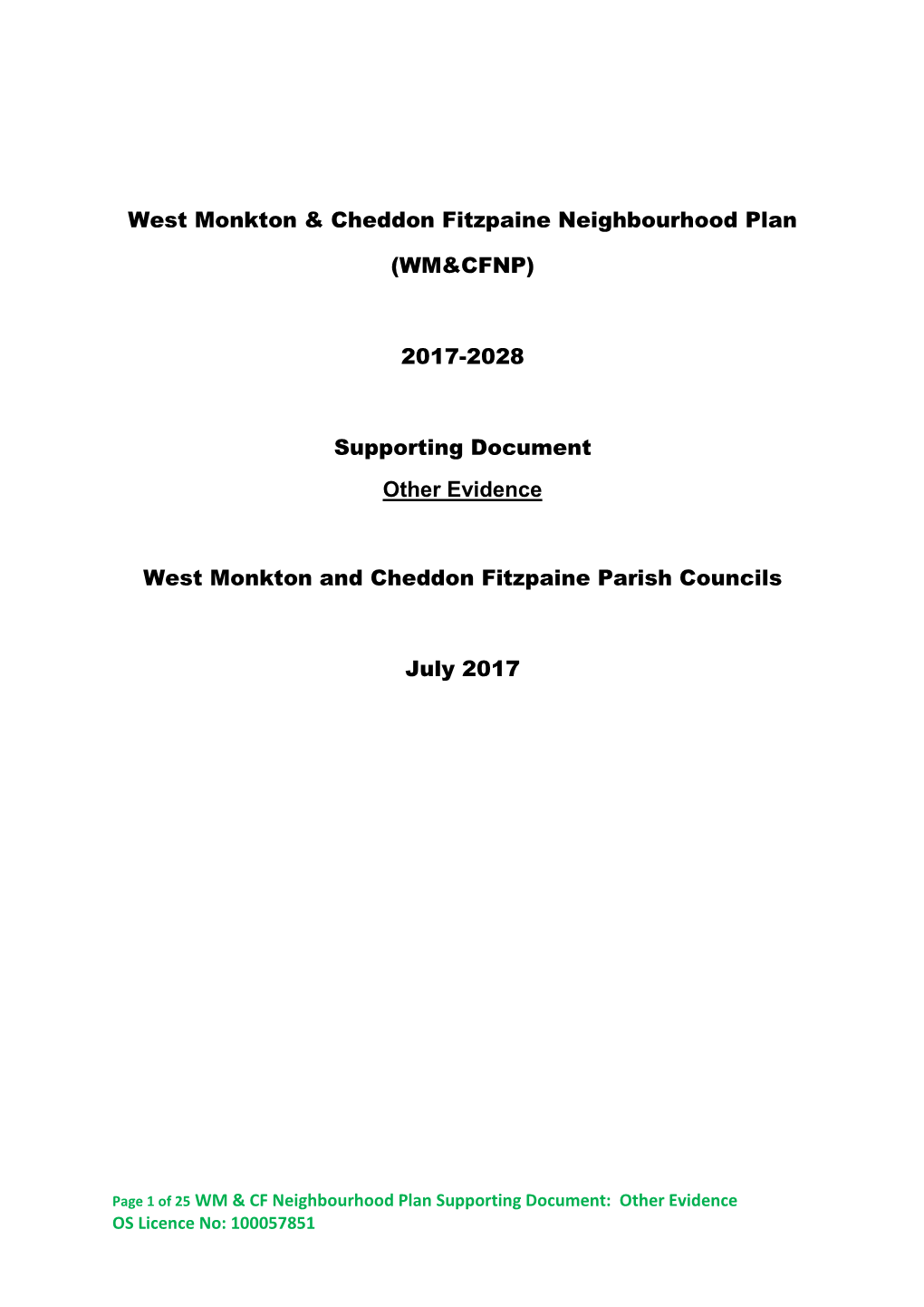 West Monkton & Cheddon Fitzpaine Neighbourhood Plan