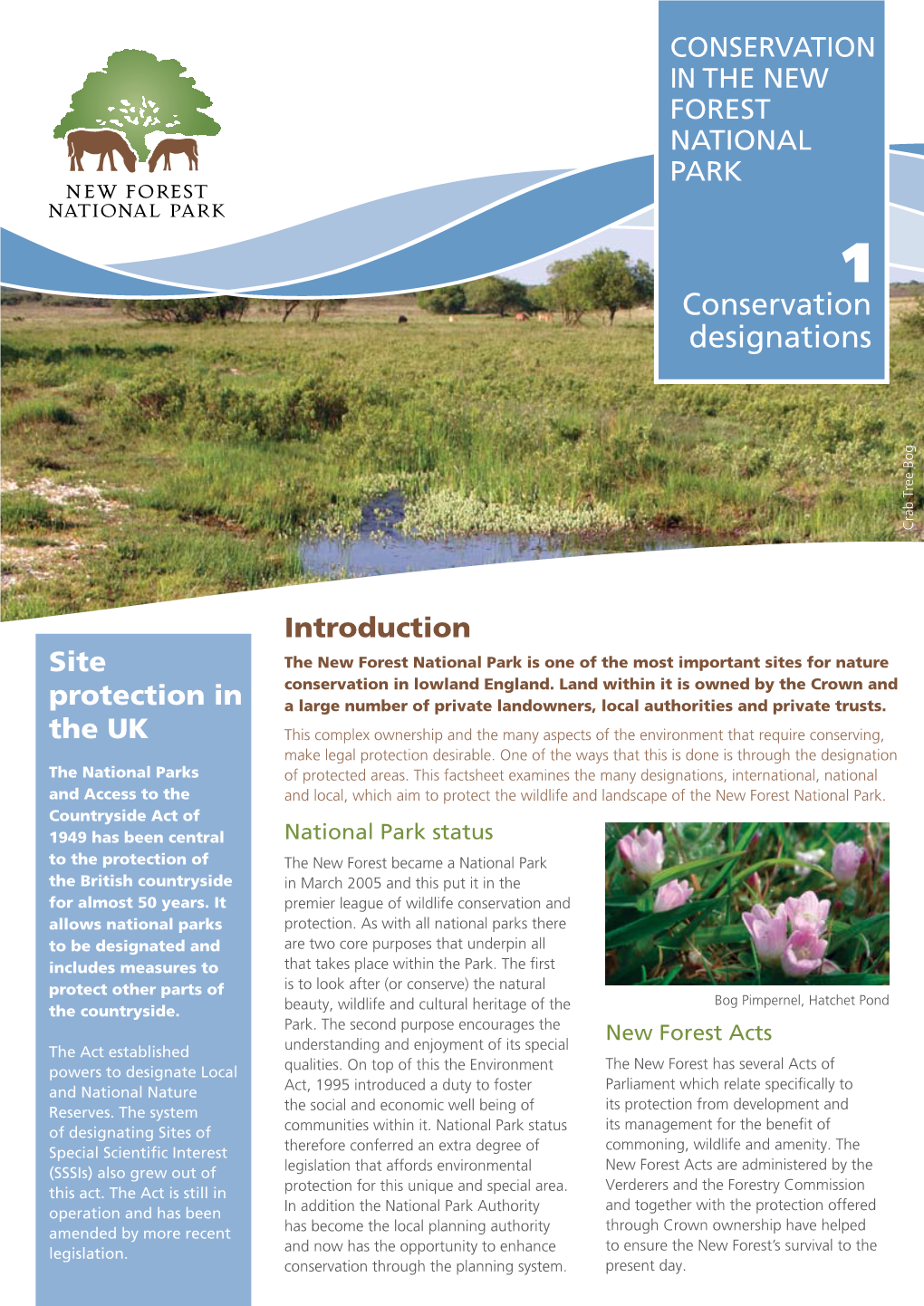 Conservation Designations Crab Tree Bog