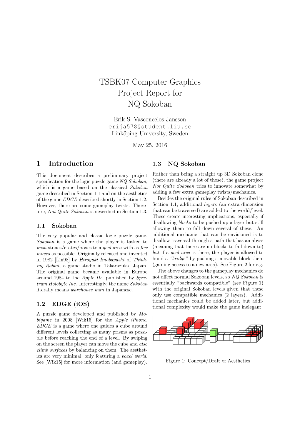 TSBK07 Computer Graphics Project Report for NQ Sokoban