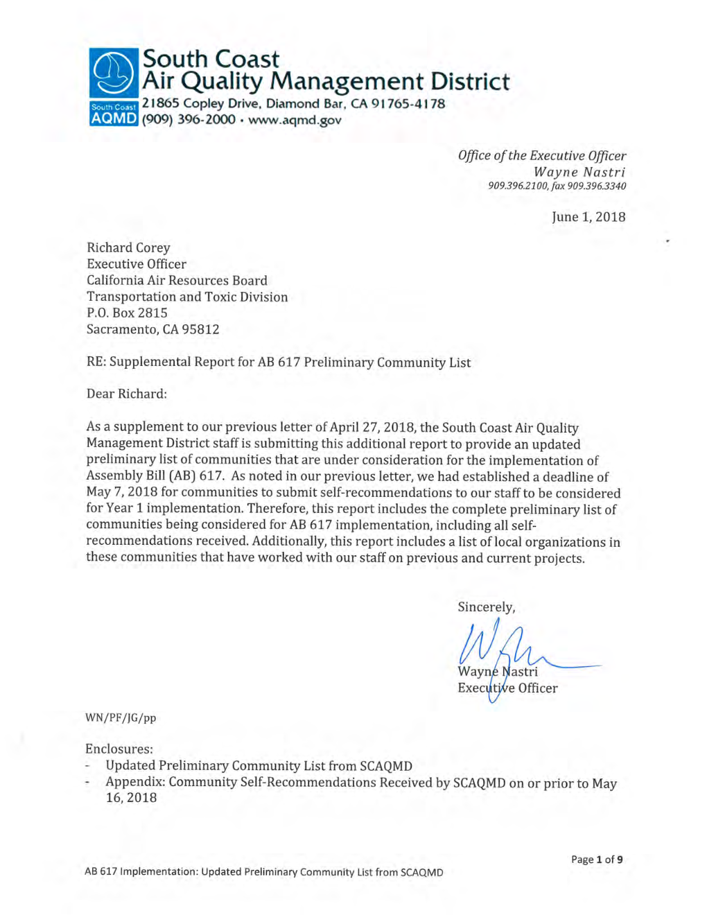 AB 617 Community Self-Recommendation Form Please Send Us the Completed Form by Mail: by Email: Or Attn:AB 617 Forms Ab617@Aqmd.Gov 21865 Copley Dr