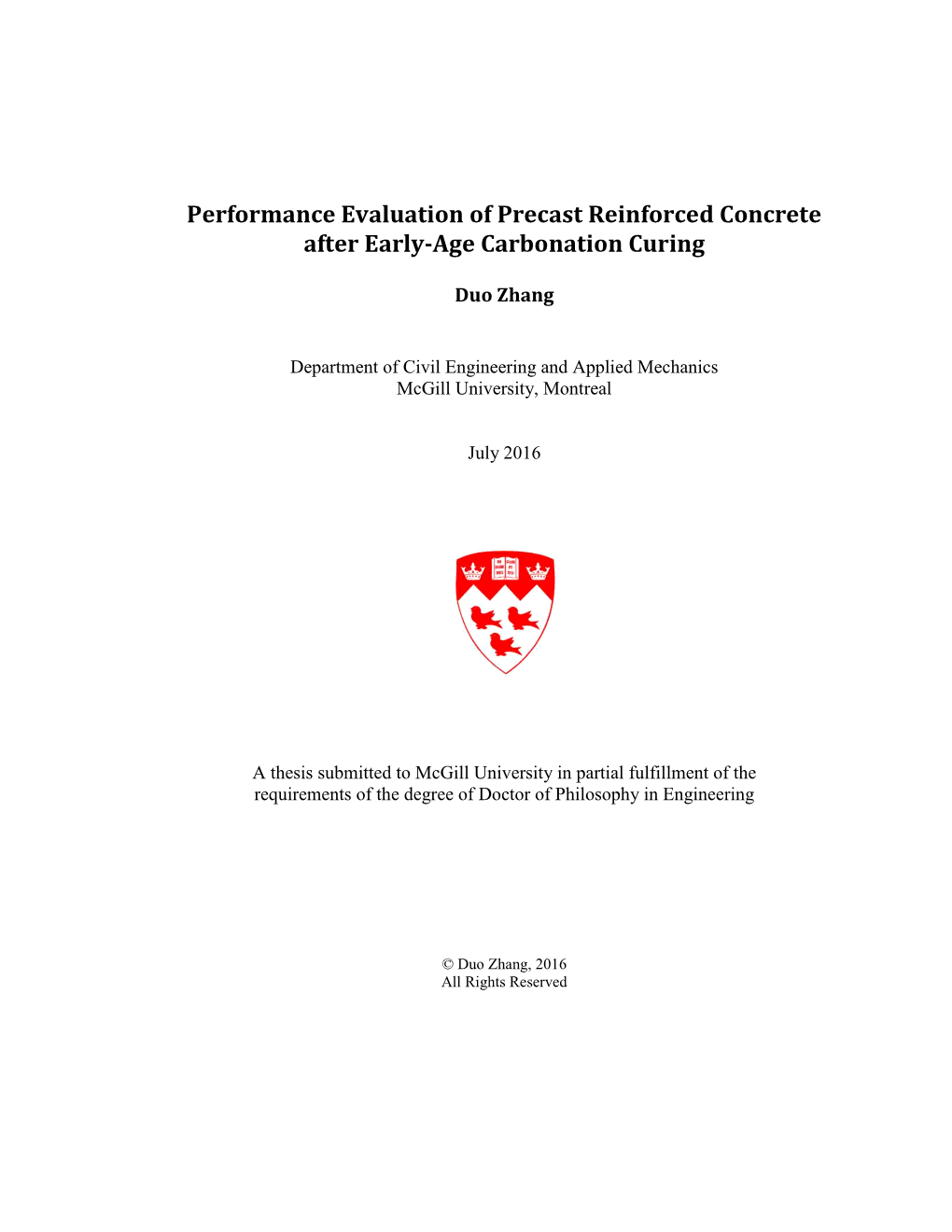 Performance Evaluation of Precast Reinforced Concrete After Early-Age Carbonation Curing