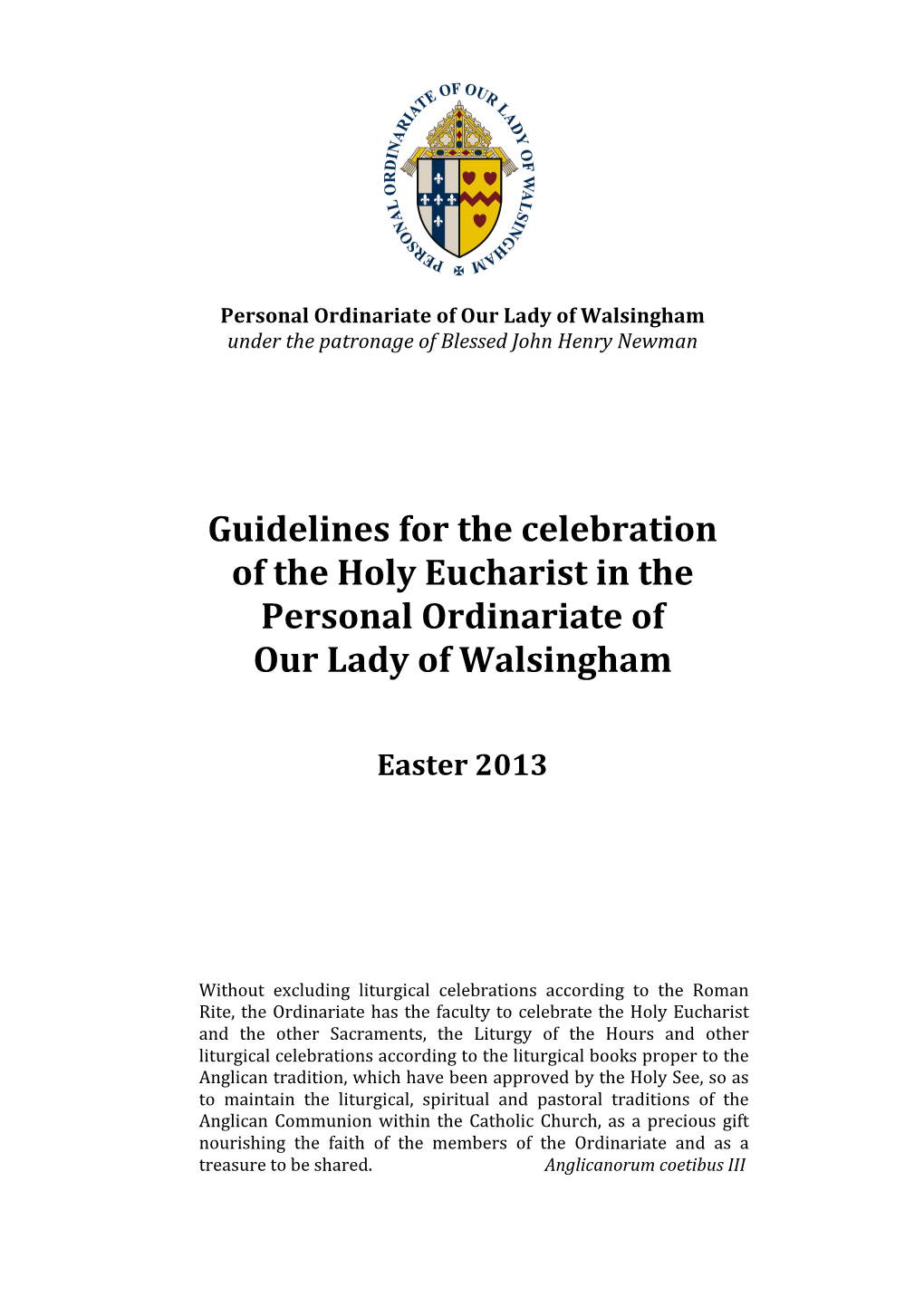 Liturgy Guidelines