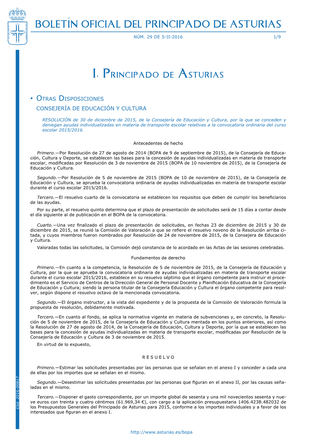 Boletín Oficial Del Principado De Asturias