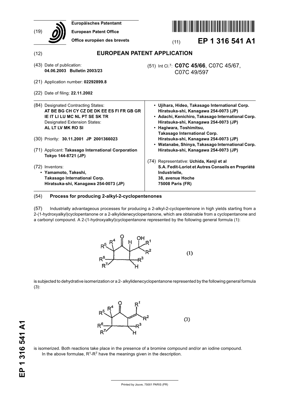 Process for Producing 2-Alkyl-2-Cyclopentenones