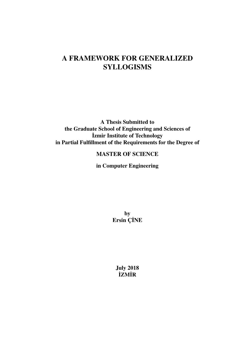 A Framework for Generalized Syllogisms