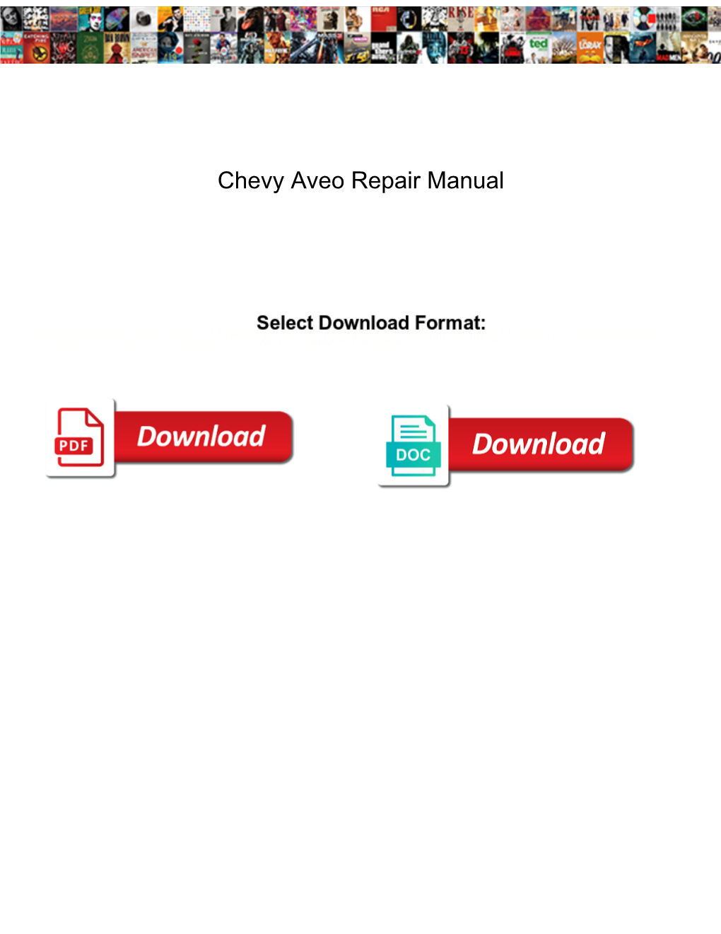 Chevy Aveo Repair Manual