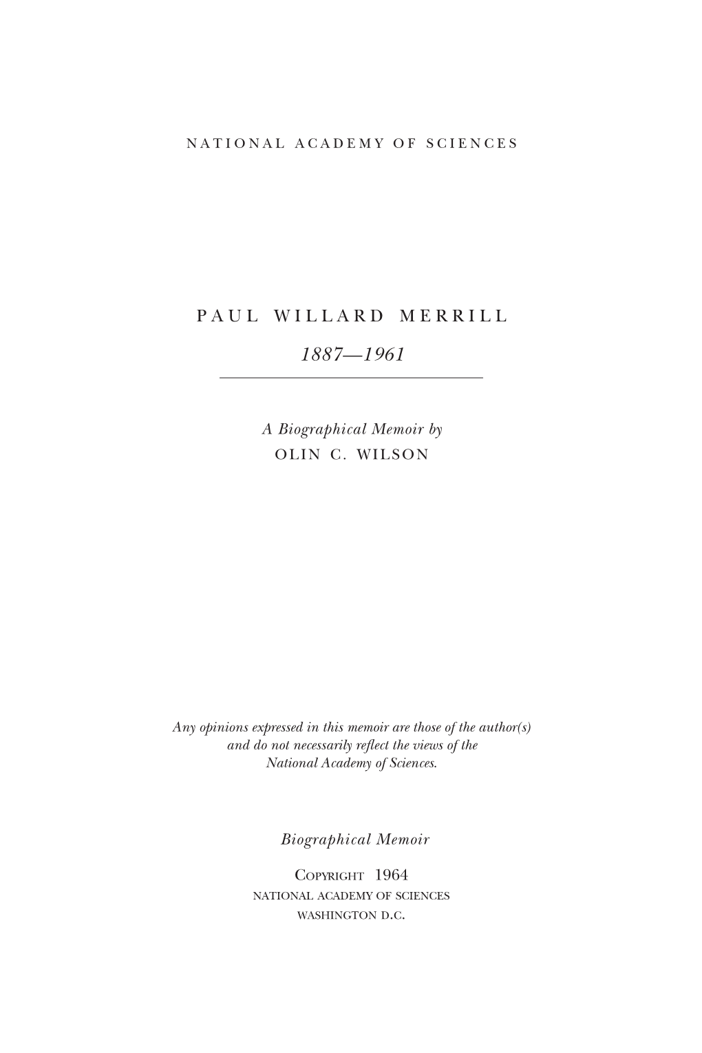 Paul Willard Merrill