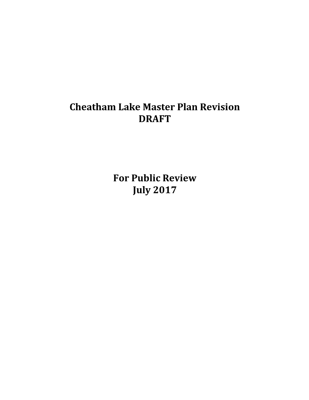 Cheatham Lake Master Plan Revision DRAFT