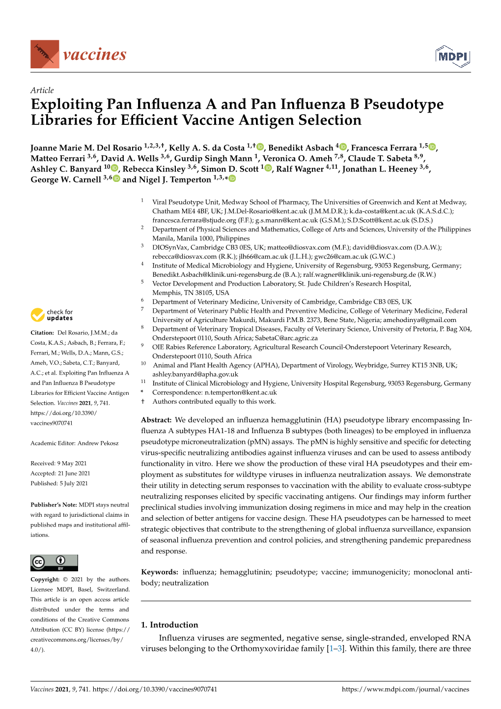 Exploiting Pan Influenza a and Pan Influenza B Pseudotype Libraries for Efficient Vaccine Antigen Selection