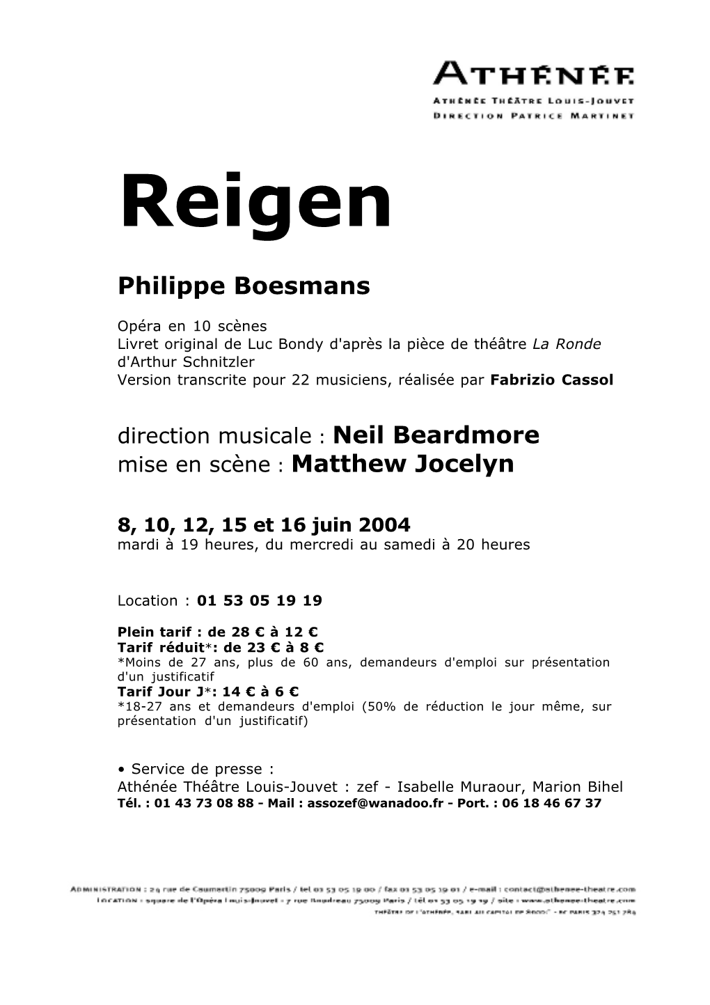 Reigen Philippe Boesmans