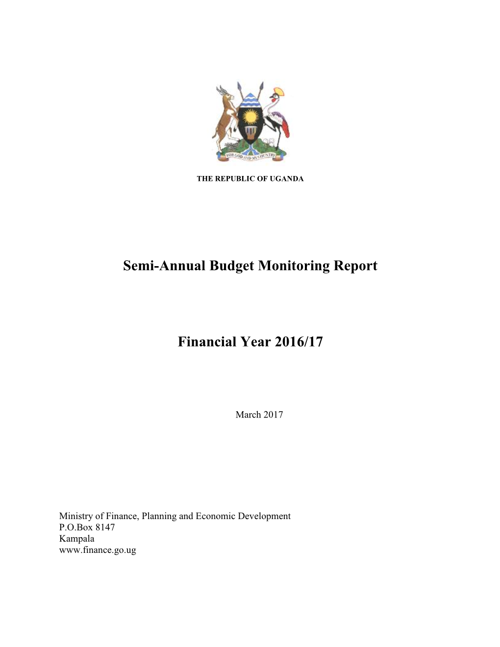 Semi-Annual Budget Monitoring Report Financial Year 2016/17