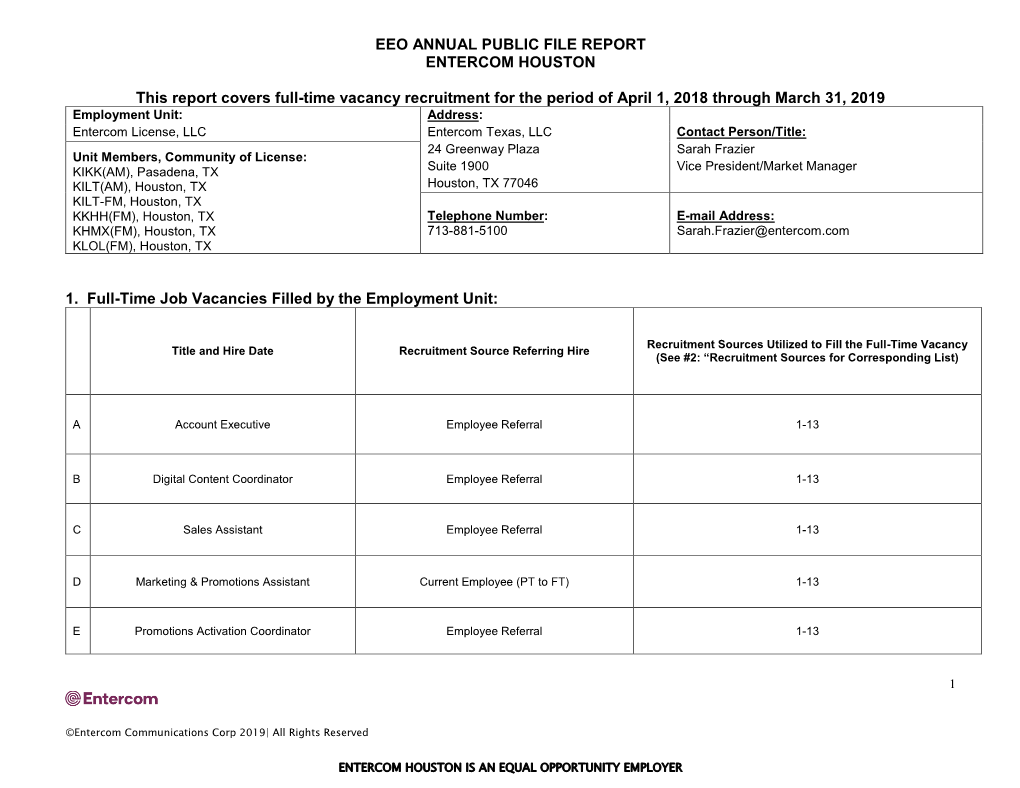 Eeo Public File Report