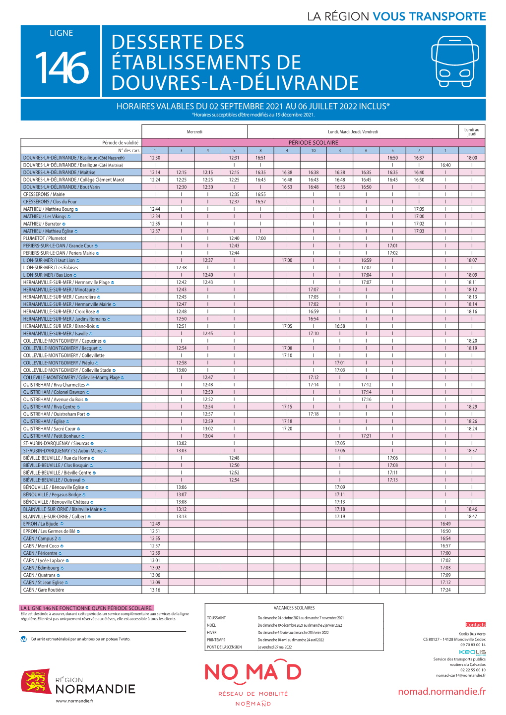 Desserte Des Établissements De Douvres-La-Délivrande