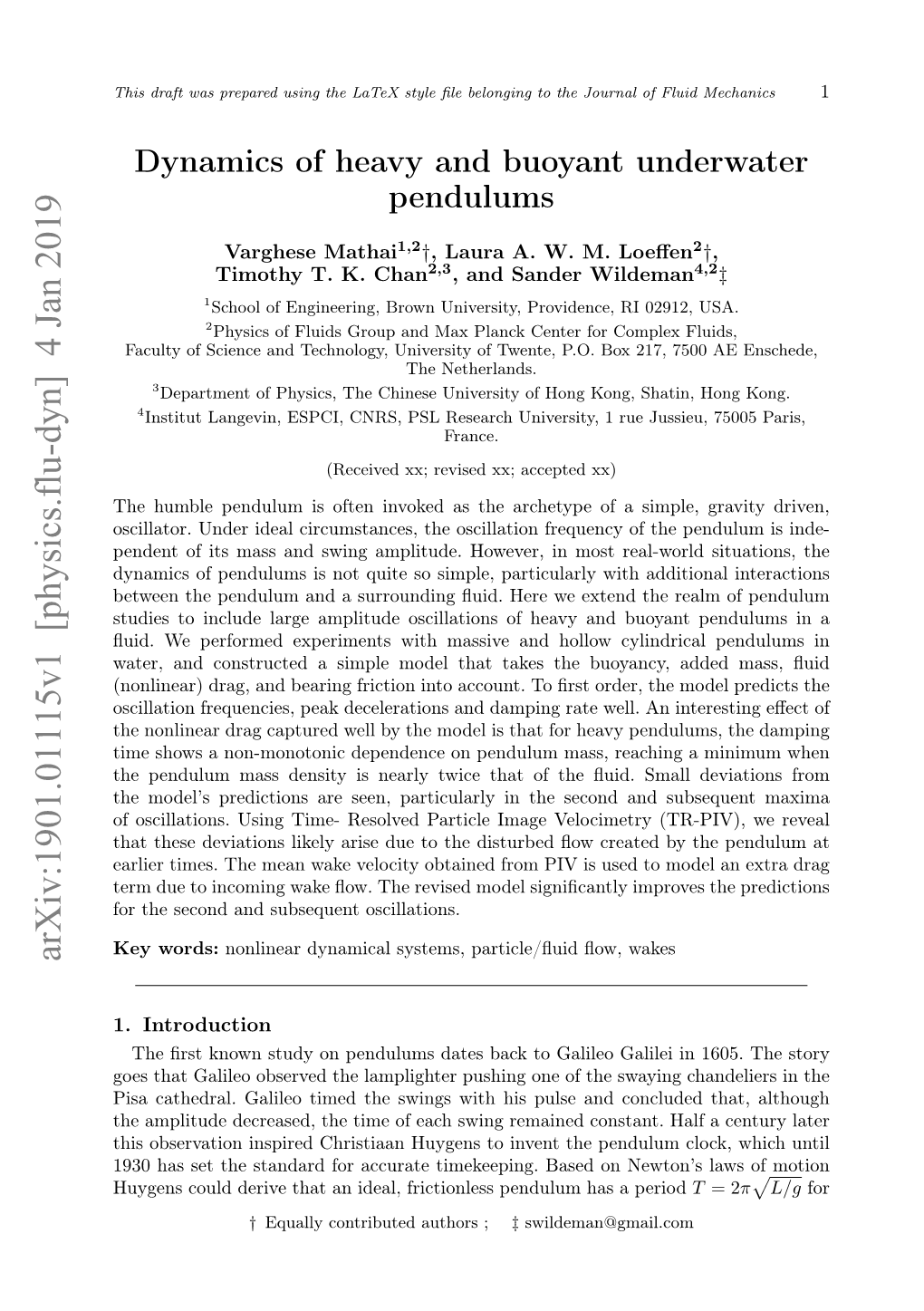 Dynamics of Heavy and Buoyant Underwater Pendulums