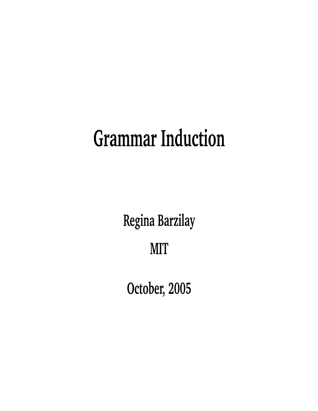 Grammar Induction