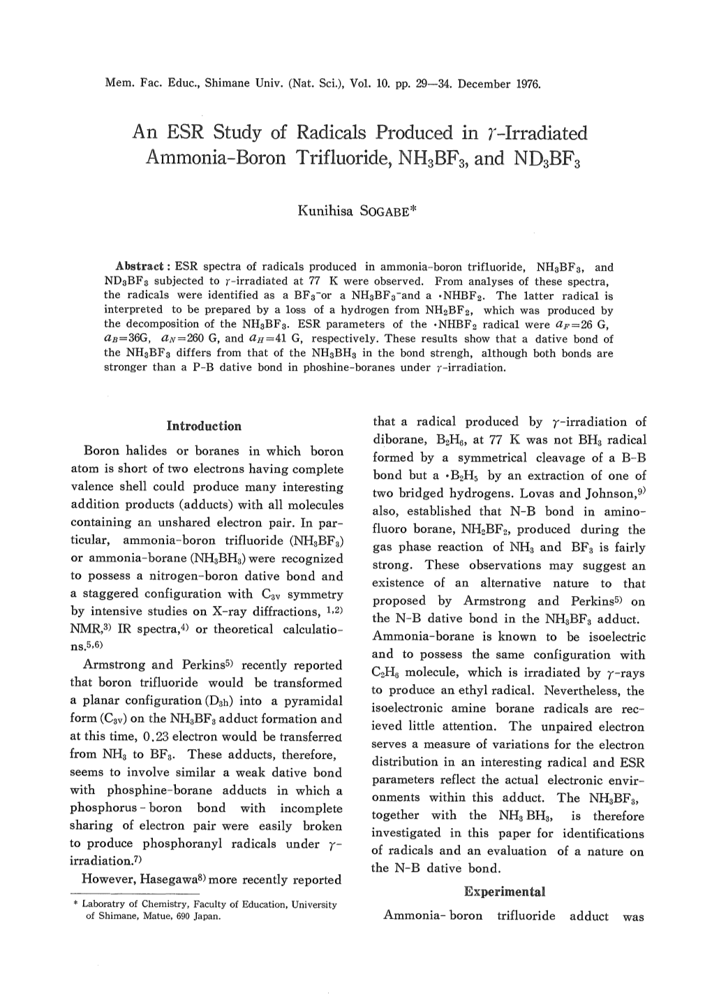 Ammonia-Boron Trifluoride, NH3BF3, and ND3BF3