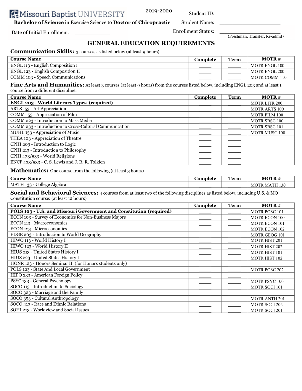 General Education Requirements