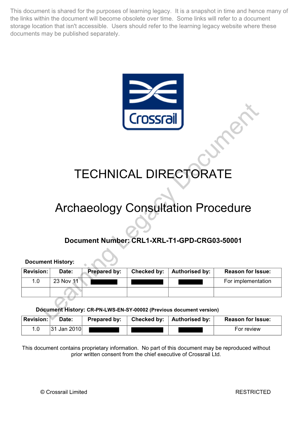 Archaeology Consultation Procedure