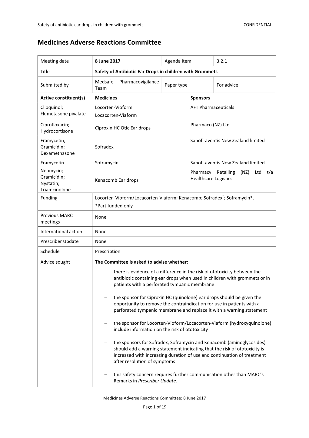 3.2.1 Safety of Antibiotic Ear Drops in Children with Grommets