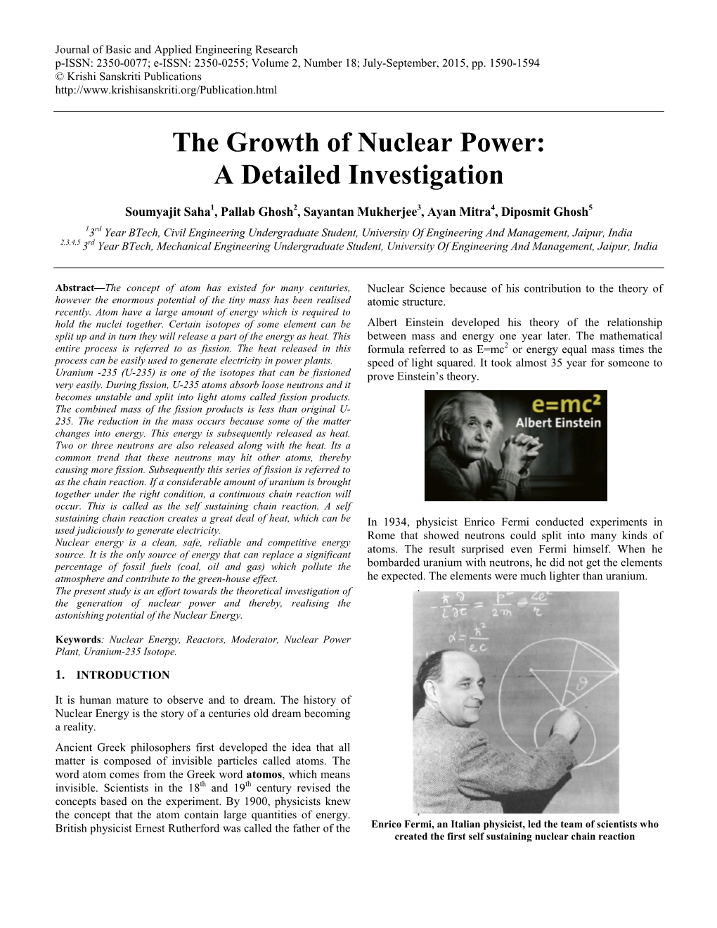 The Growth of Nuclear Power: a Detailed Investigation