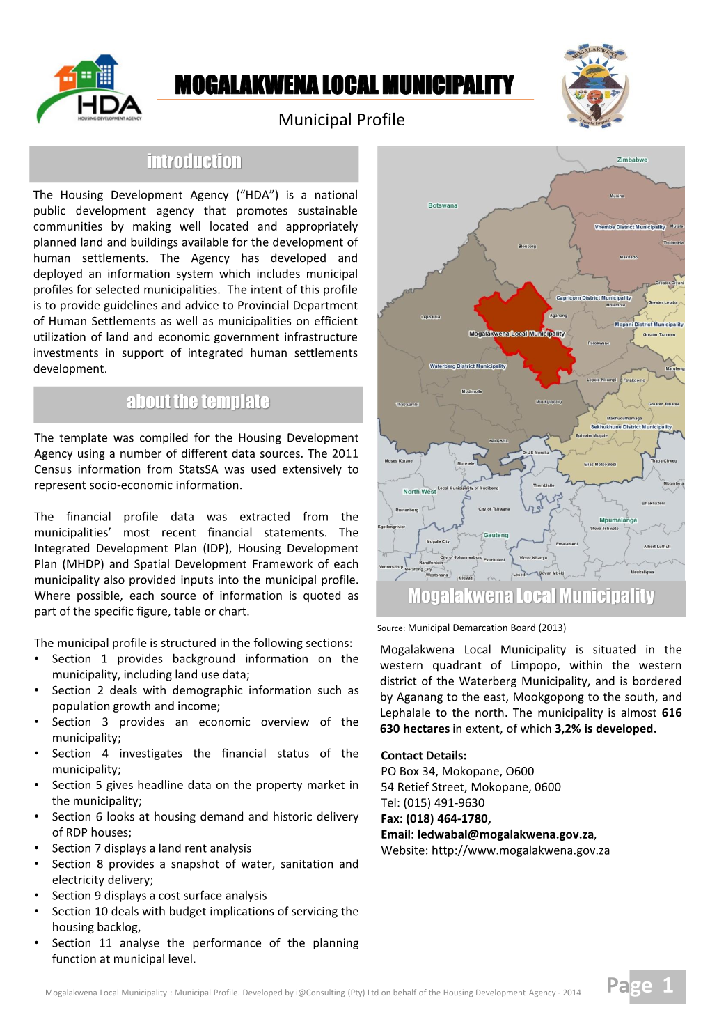 MOGALAKWENA LOCAL MUNICIPALITY Page 1