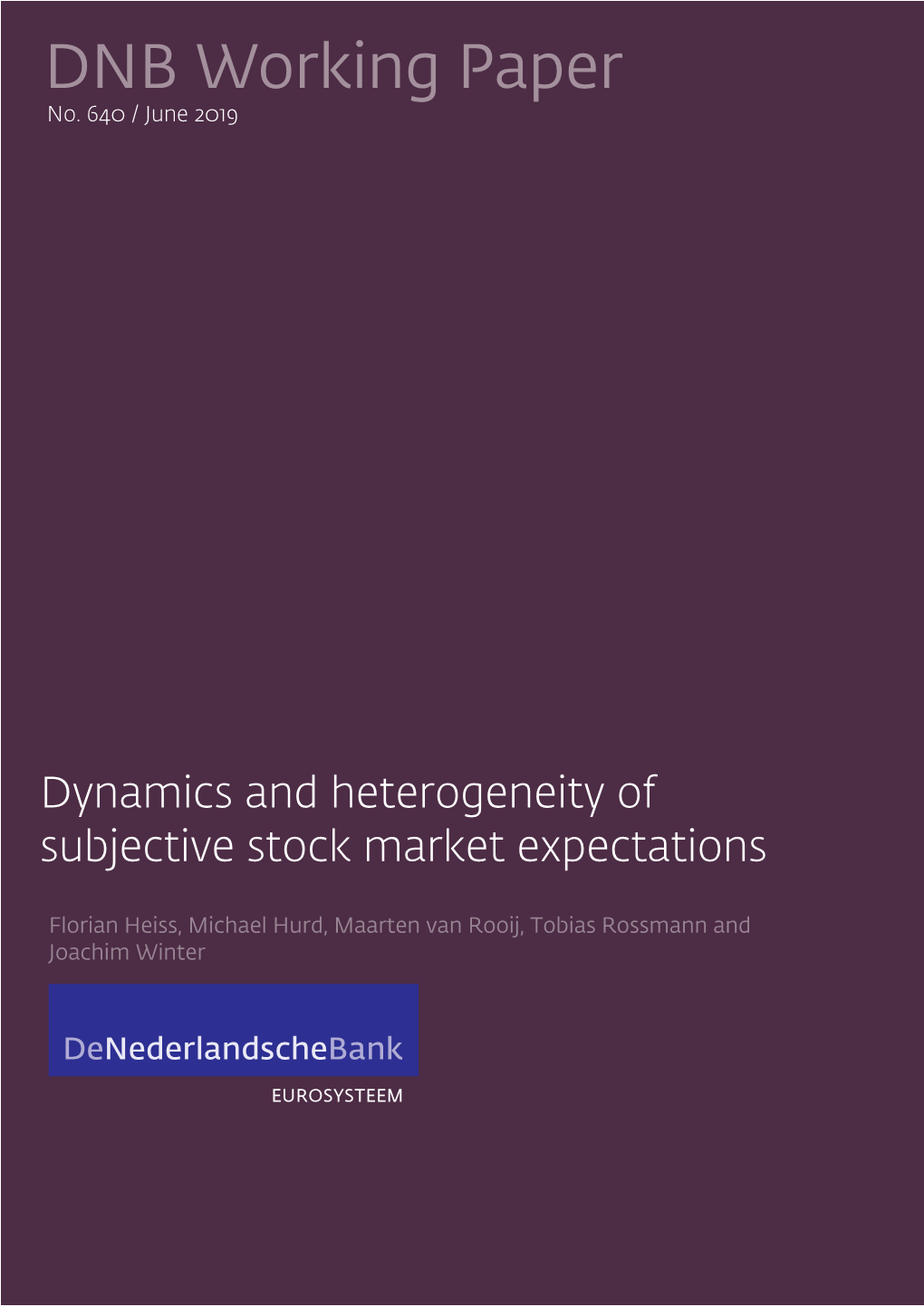 Dynamics and Heterogeneity of Subjective Stock Market Expectations