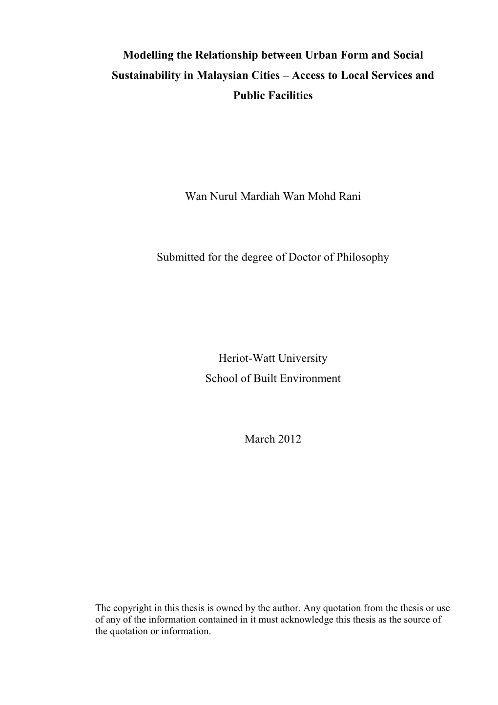 Thesis Style Document