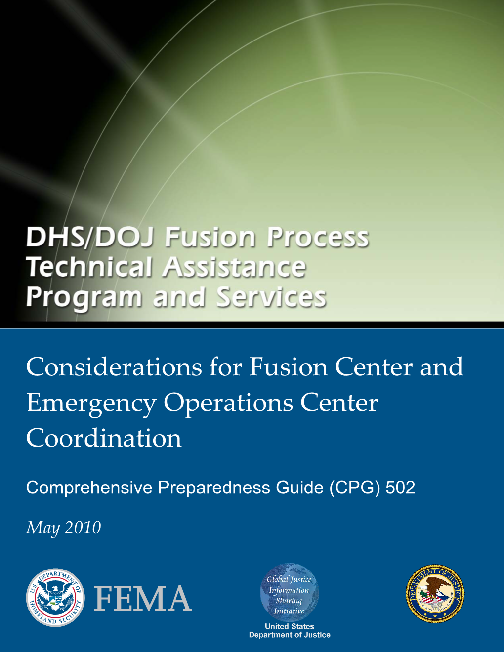 Considerations for Fusion Center and Emergency Operations Center Coordination
