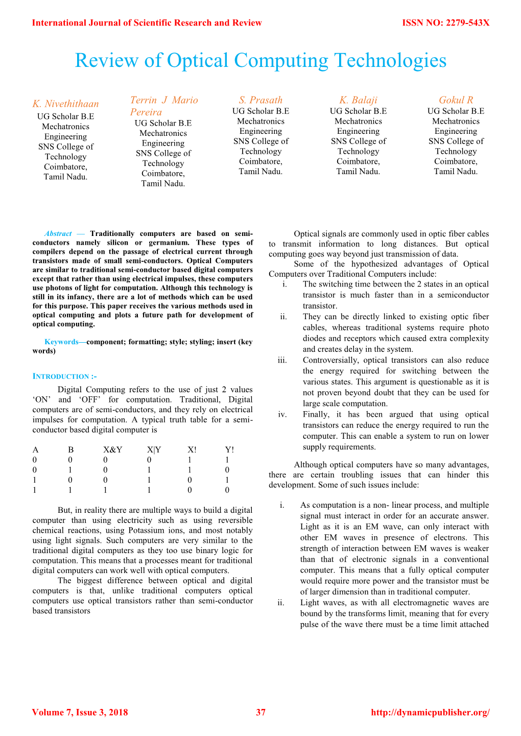 Review of Optical Computing Technologies