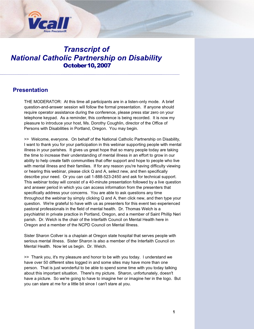 National Catholic Partnership on Disability