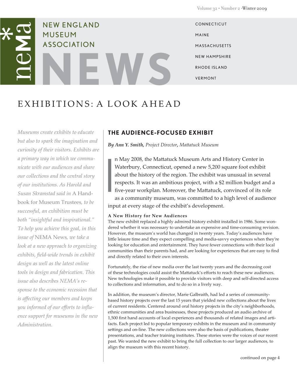 Exhibitions: a Look Ahead