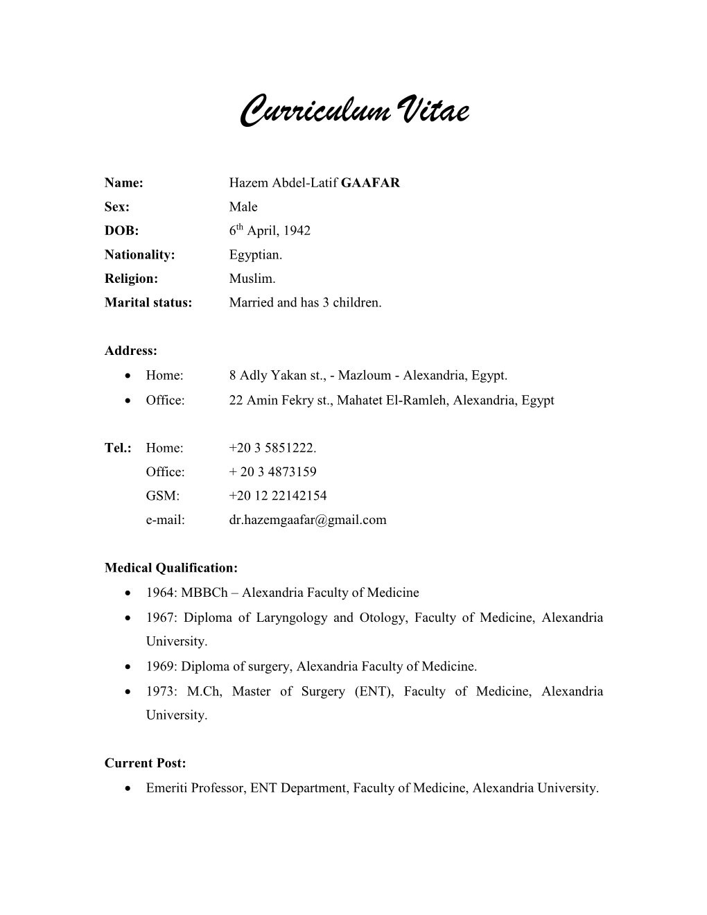 Curriculum Vitae