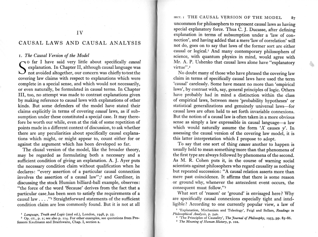 Causal Laws and Causal Analysis