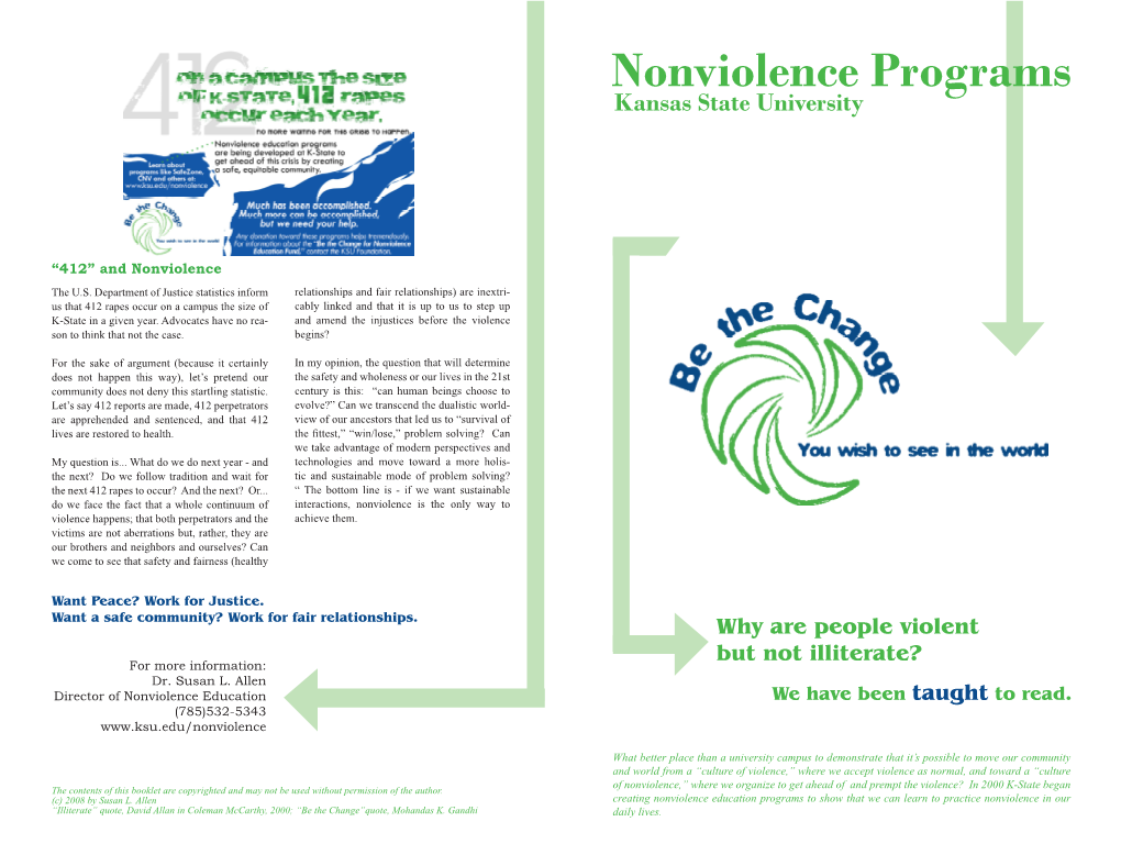 Nonviolence Programs Kansas State University