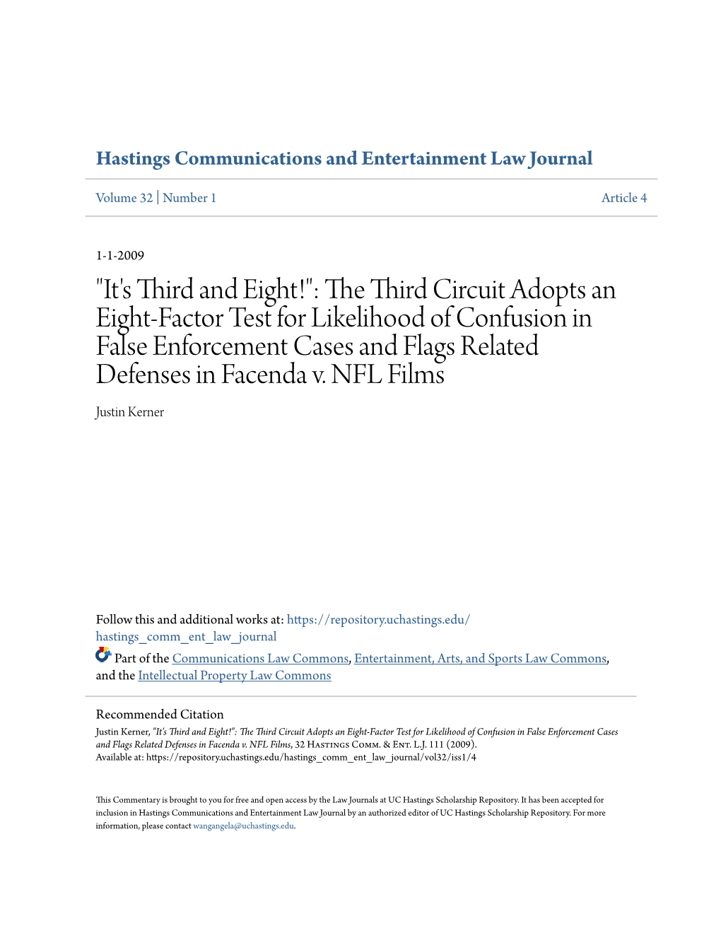 The Third Circuit Adopts an Eight-Factor Test for Likelihood of Confusion in False Enforcement Cases and Flags Related Defenses in Facenda V