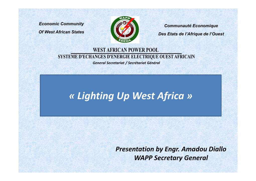 « Lighting up West Africa »