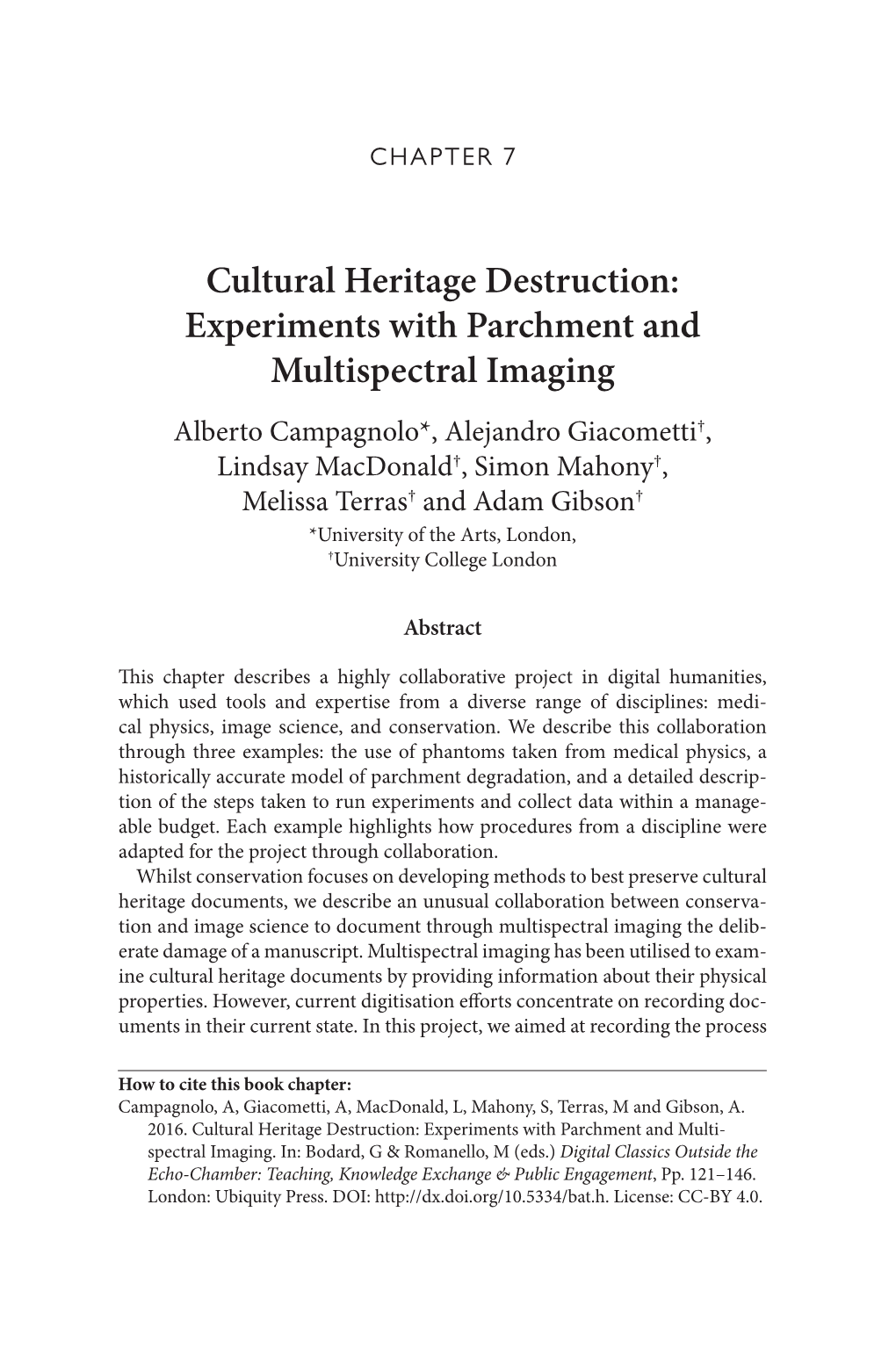 Experiments with Parchment and Multispectral Imaging