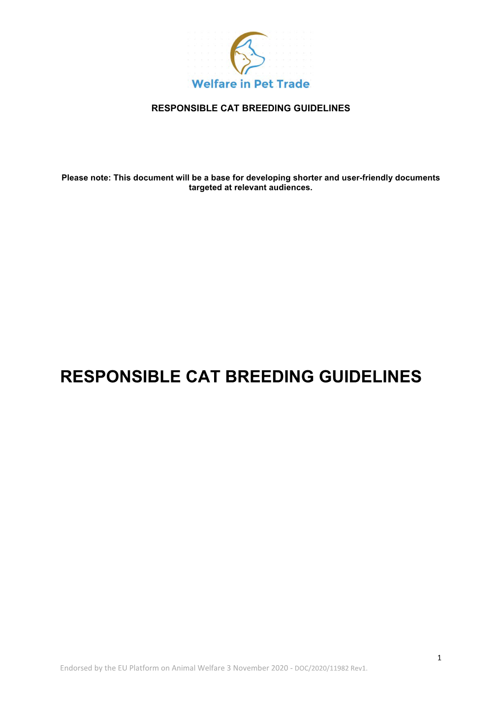 Responsible Cat Breeding Guidelines