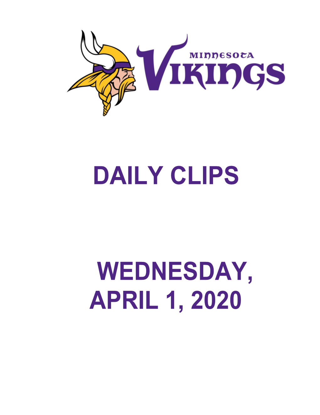 Daily Clips Wednesday, April 1, 2020