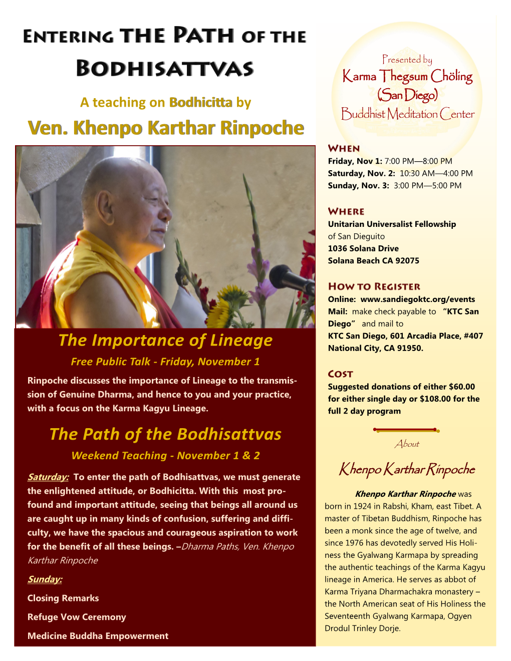 Ven. Khenpo Karthar Rinpoche