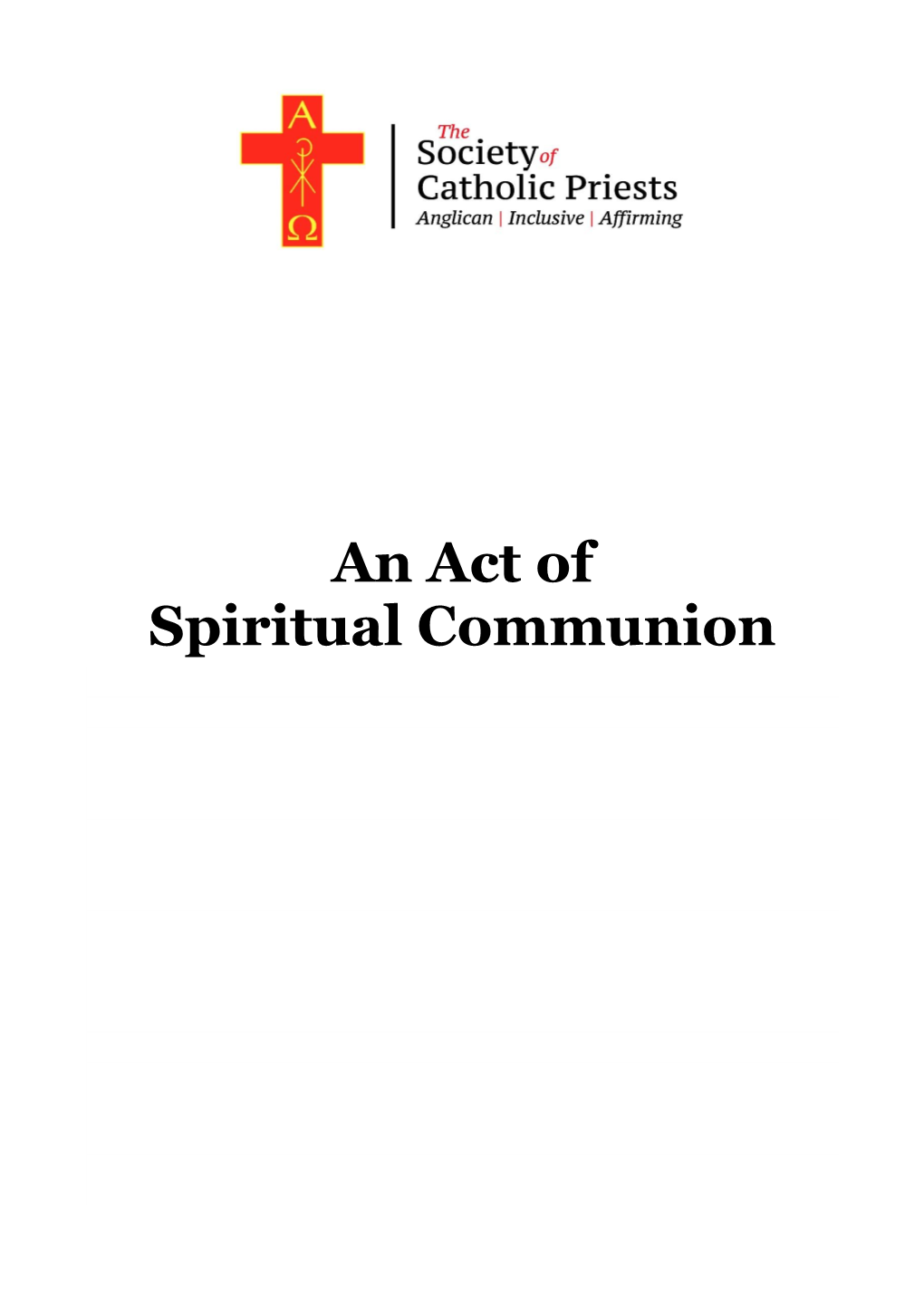 An Act of Spiritual Communion