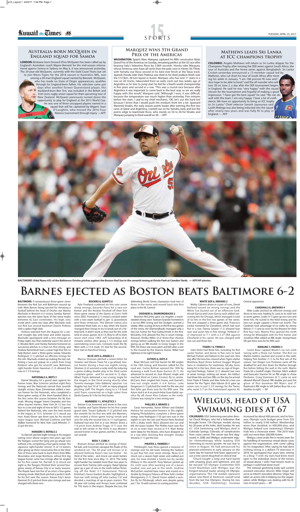 Barnes Ejected As Boston Beats Baltimore 6-2