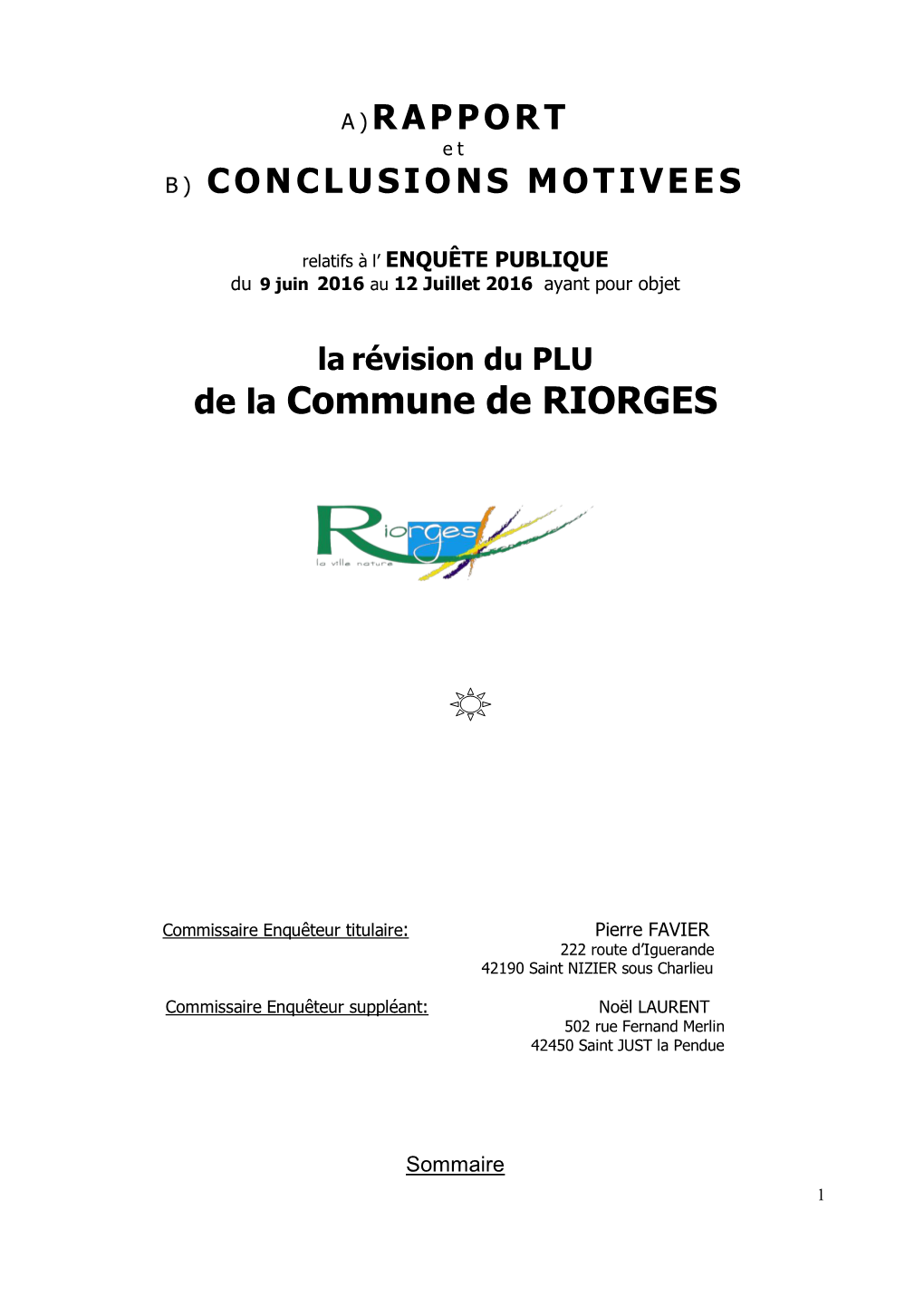 De La Commune De RIORGES