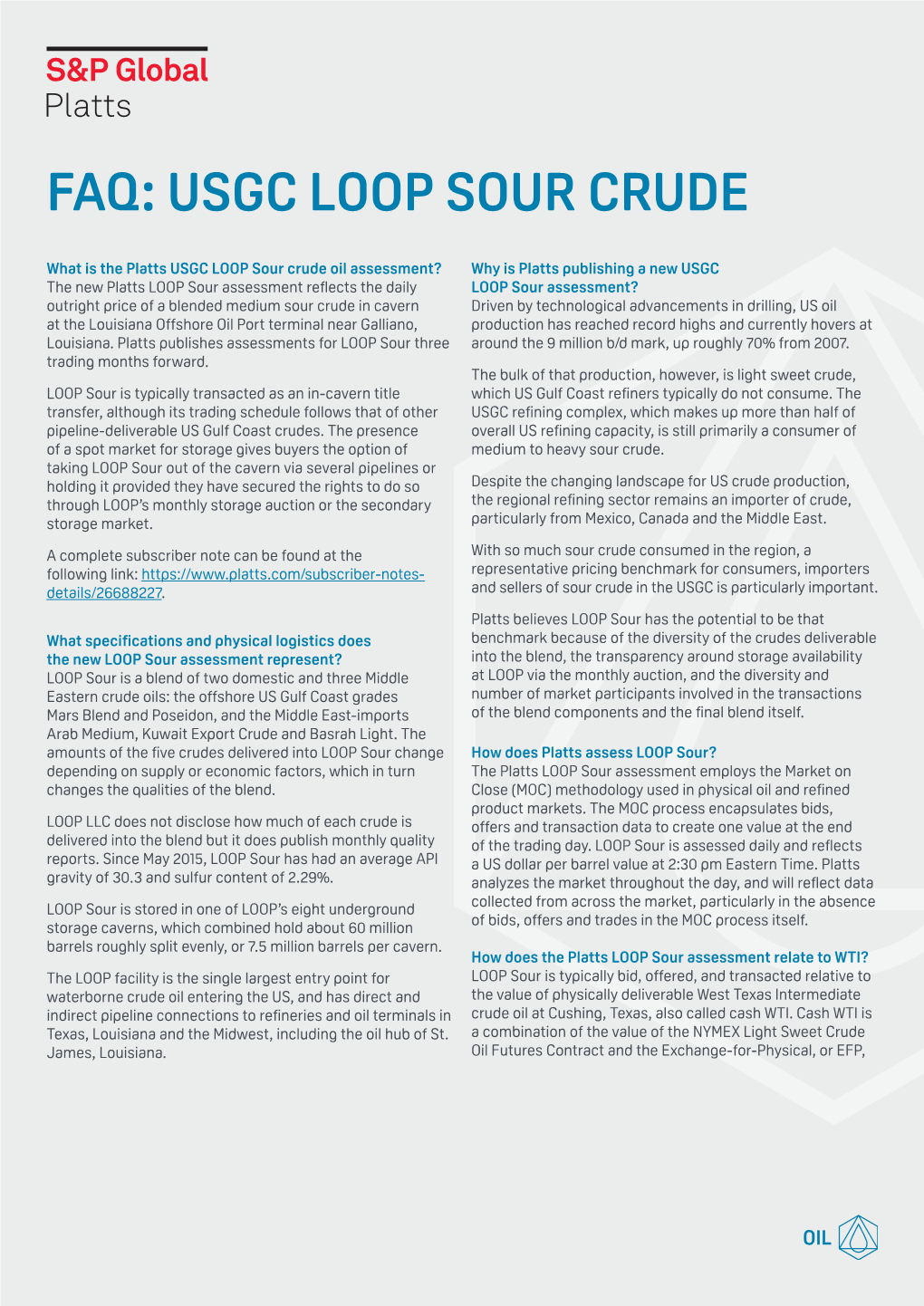 Faq: Usgc Loop Sour Crude