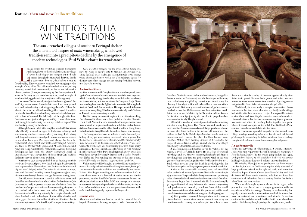 Alentejo's Talha Wine Traditions